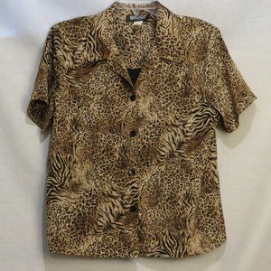 Briggs Petite dual layer button down top
